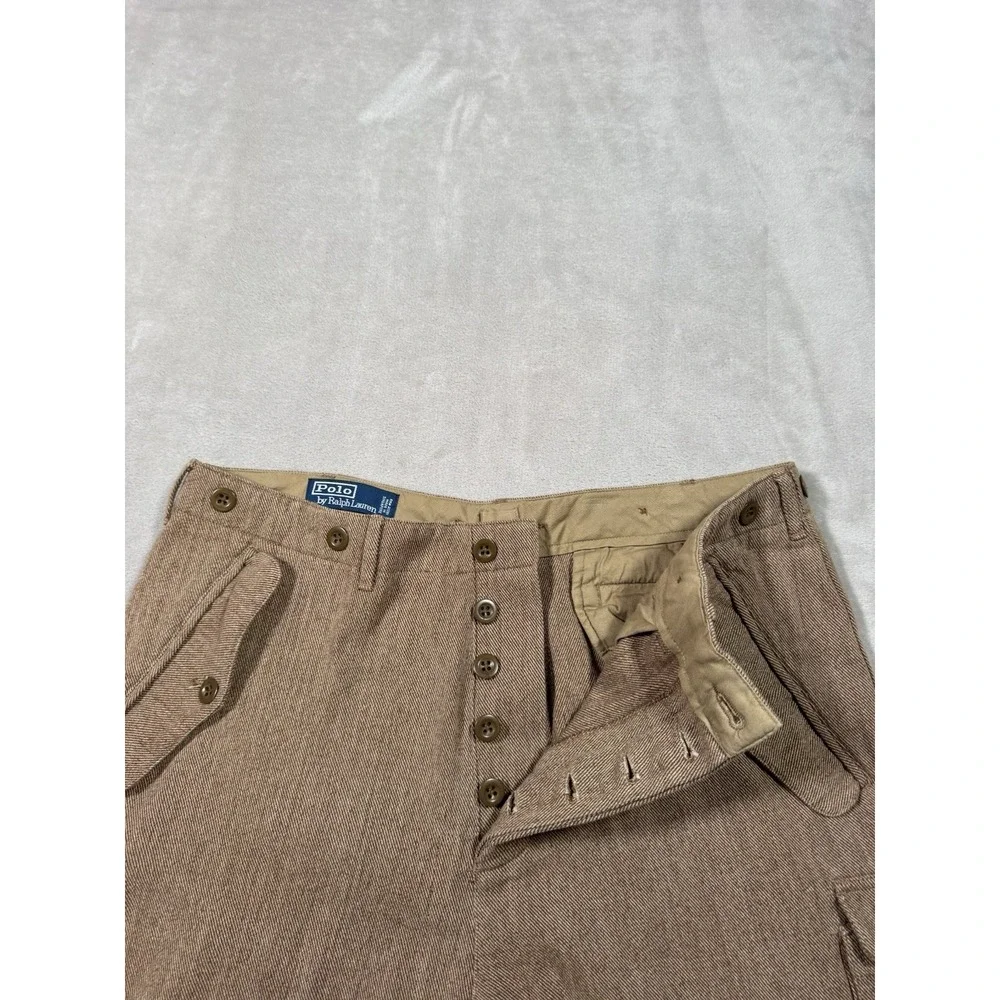 Vintage Polo Ralph Lauren Cargo Pants Military Paratrooper Mens 34x33 Button Fy